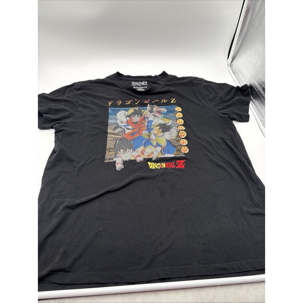 Dragon Ball Z Embroidered Logo T-shirt Mens Size XL Black With Print On Front
